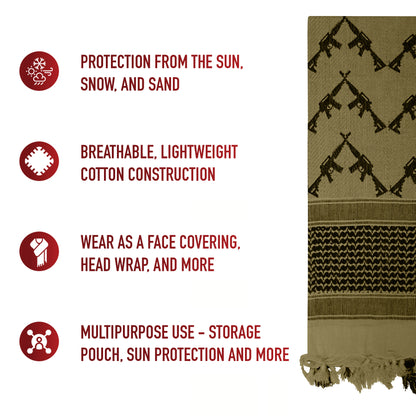 Crossed Rifles Shemagh Tactical Desert Keffiyeh Scarf