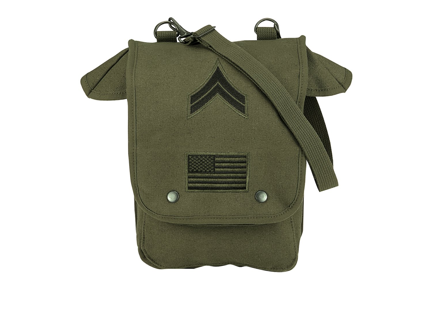 Canvas Map Case Shoulder Bag With Military Patches - Tactical Choice Plus