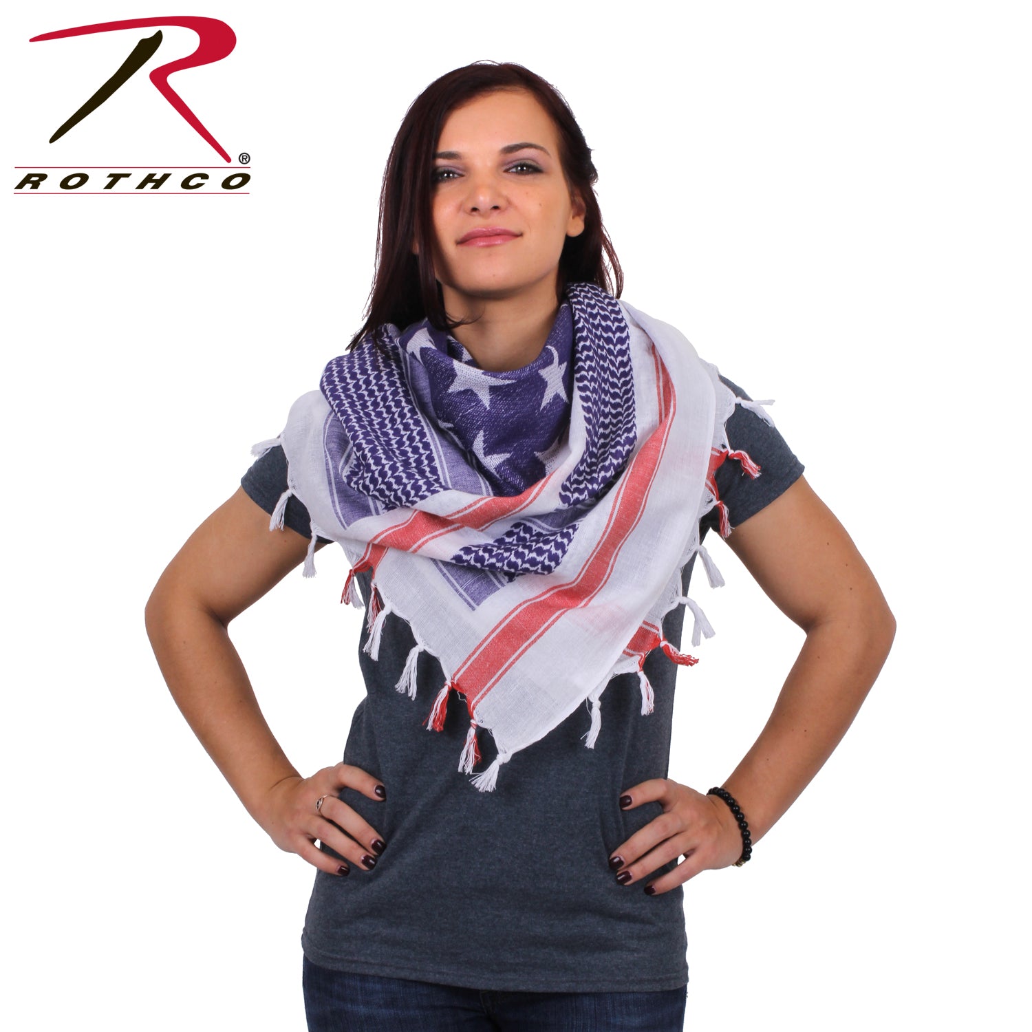 Rothco Stars and Stripes US Flag Shemagh Tactical Desert Keffiyeh Scarf - Tactical Choice Plus