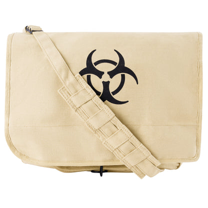 Vintage Canvas Paratrooper Bag with Bio-Hazard Symbol