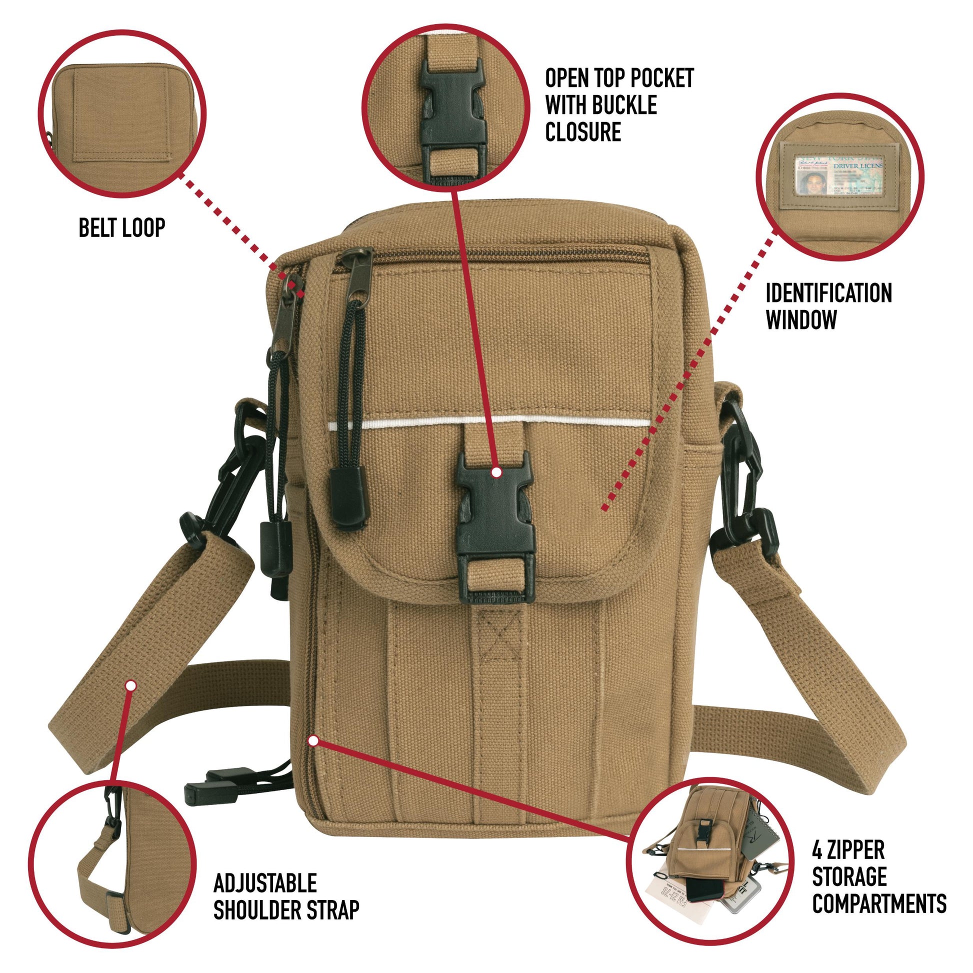 Rothco Heavyweight Classic Canvas Passport Travel Pouch - Tactical Choice Plus