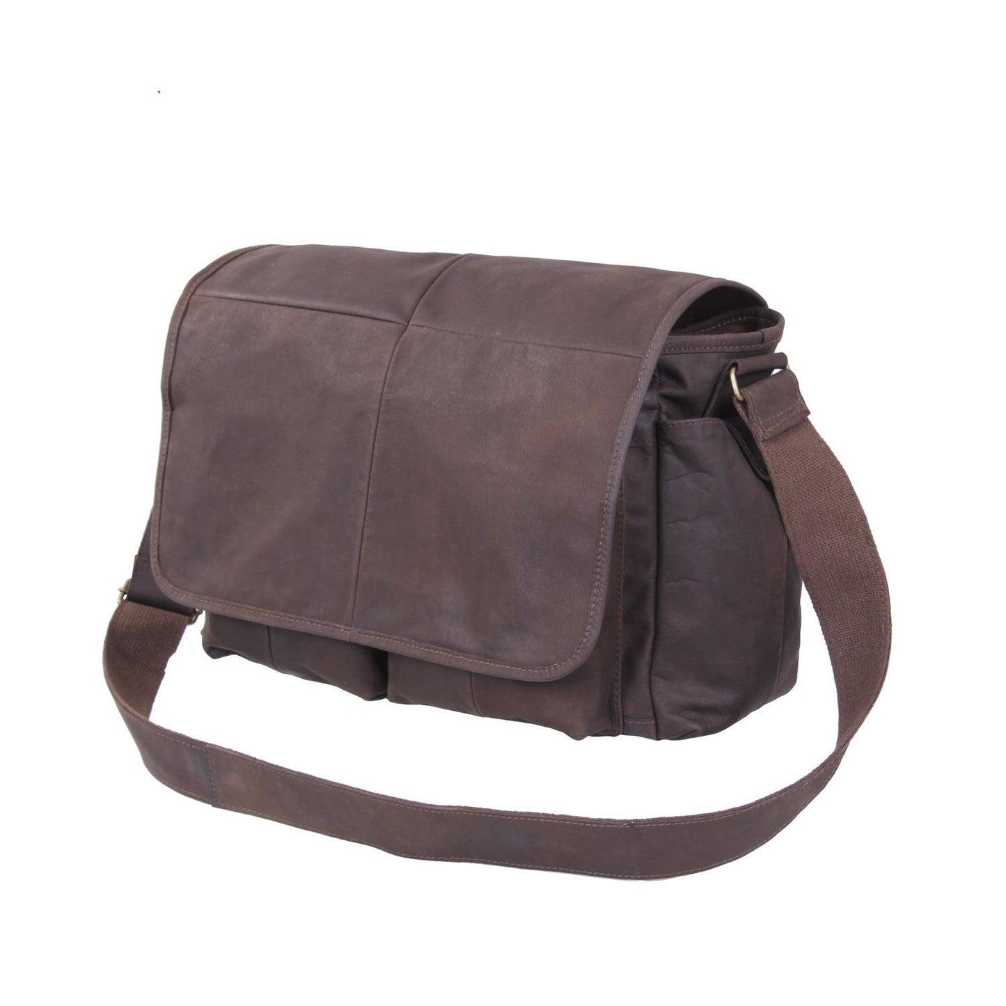 Brown Leather Classic Messenger Bag - Tactical Choice Plus