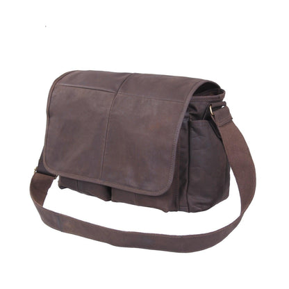 Brown Leather Classic Messenger Bag - Tactical Choice Plus