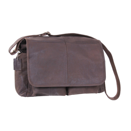 Brown Leather Classic Messenger Bag - Tactical Choice Plus