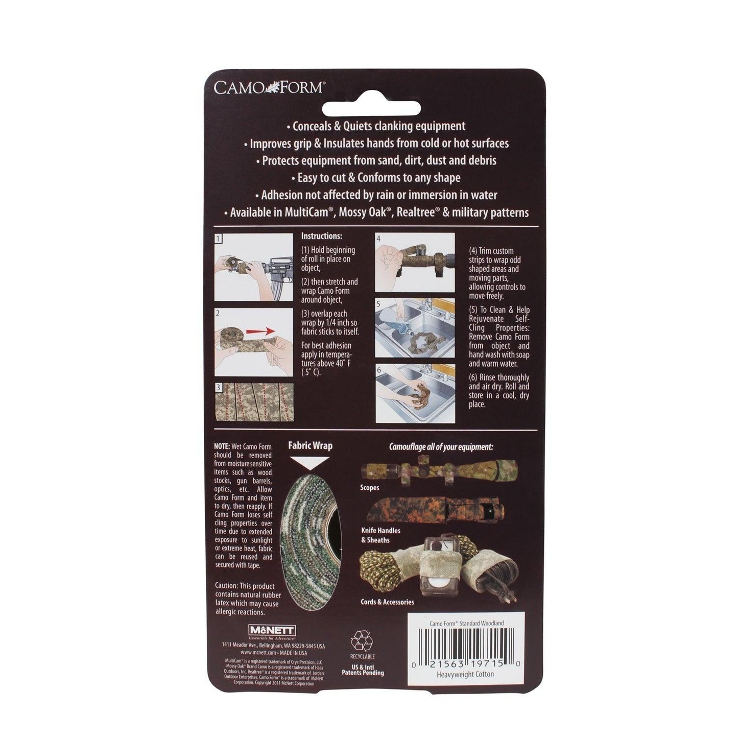 McNett Camo Form - Self Cling Camo Wrap - Tactical Choice Plus