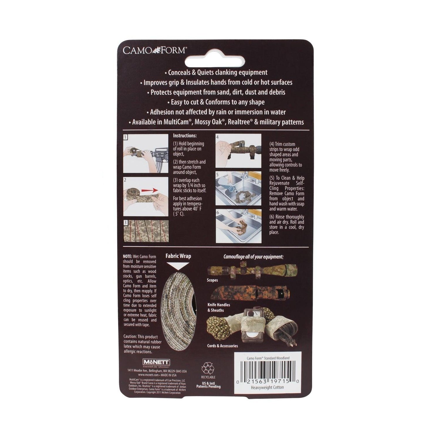 McNett Camo Form - Self Cling Camo Wrap - Tactical Choice Plus