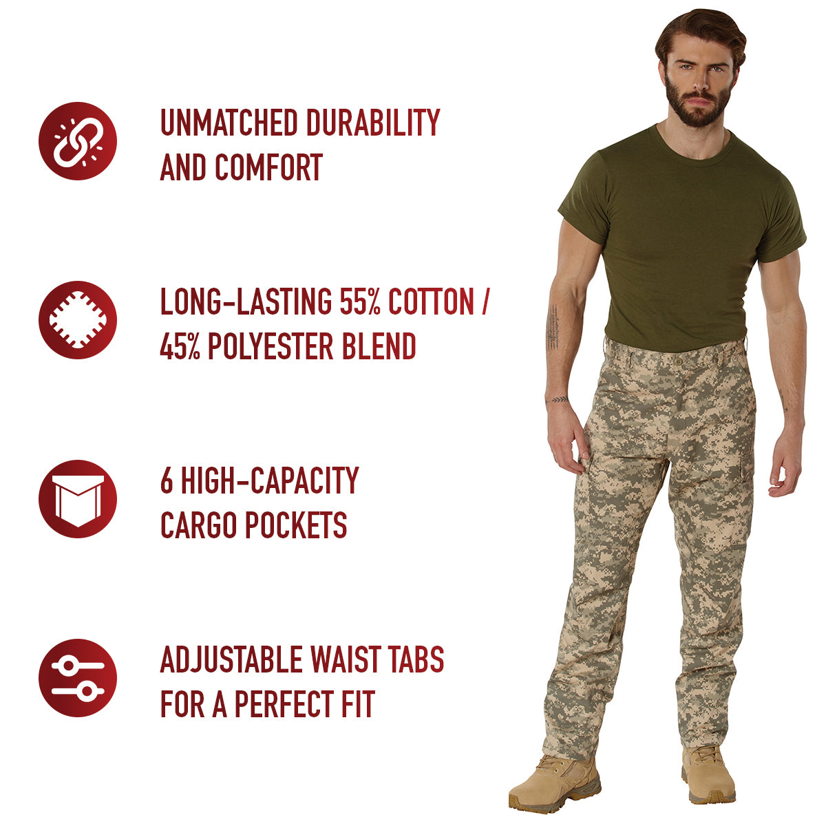 Digital Camo Tactical BDU Pants