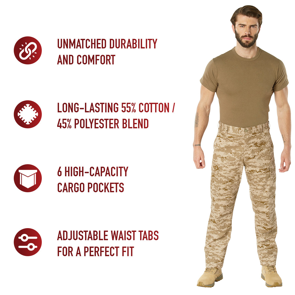 Digital Camo Tactical BDU Pants