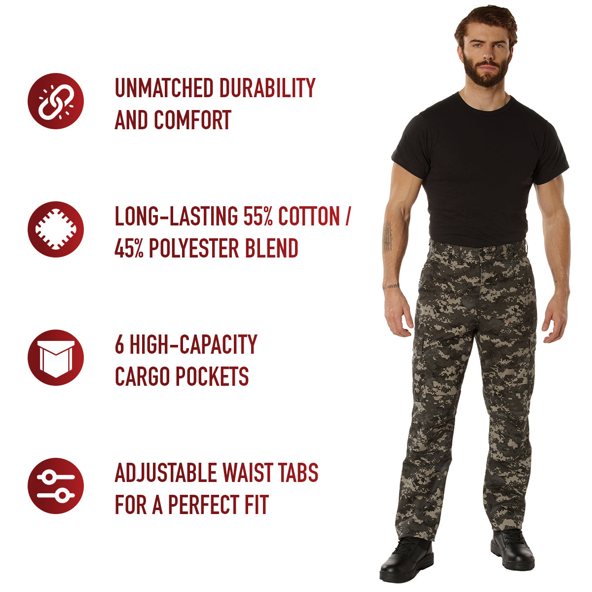 Digital Camo Tactical BDU Pants