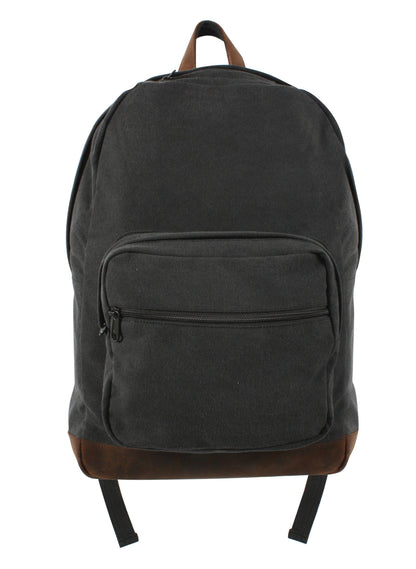 Vintage Canvas Teardrop Backpack With Leather Accents - Tactical Choice Plus