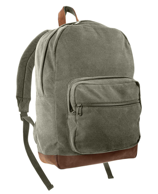 Vintage Canvas Teardrop Backpack With Leather Accents - Tactical Choice Plus