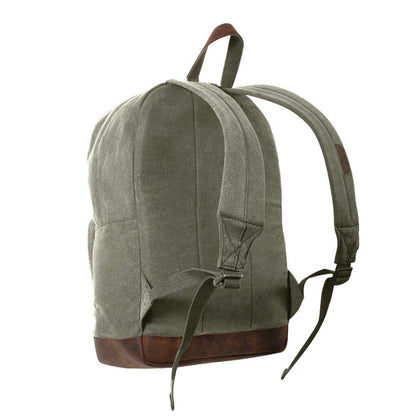 Vintage Canvas Teardrop Backpack With Leather Accents - Tactical Choice Plus