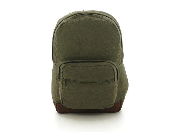 Vintage Canvas Teardrop Backpack With Leather Accents - Tactical Choice Plus