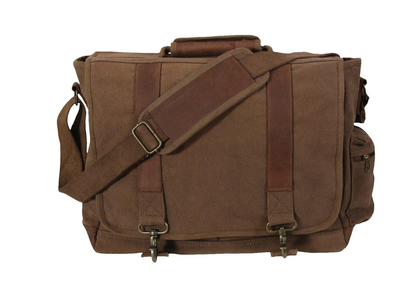 Rothco Vintage Canvas Pathfinder Laptop Bag With Leather Accents - Tactical Choice Plus