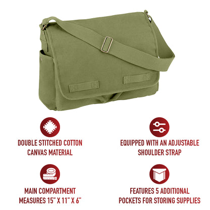 Classic Canvas Messenger Bag
