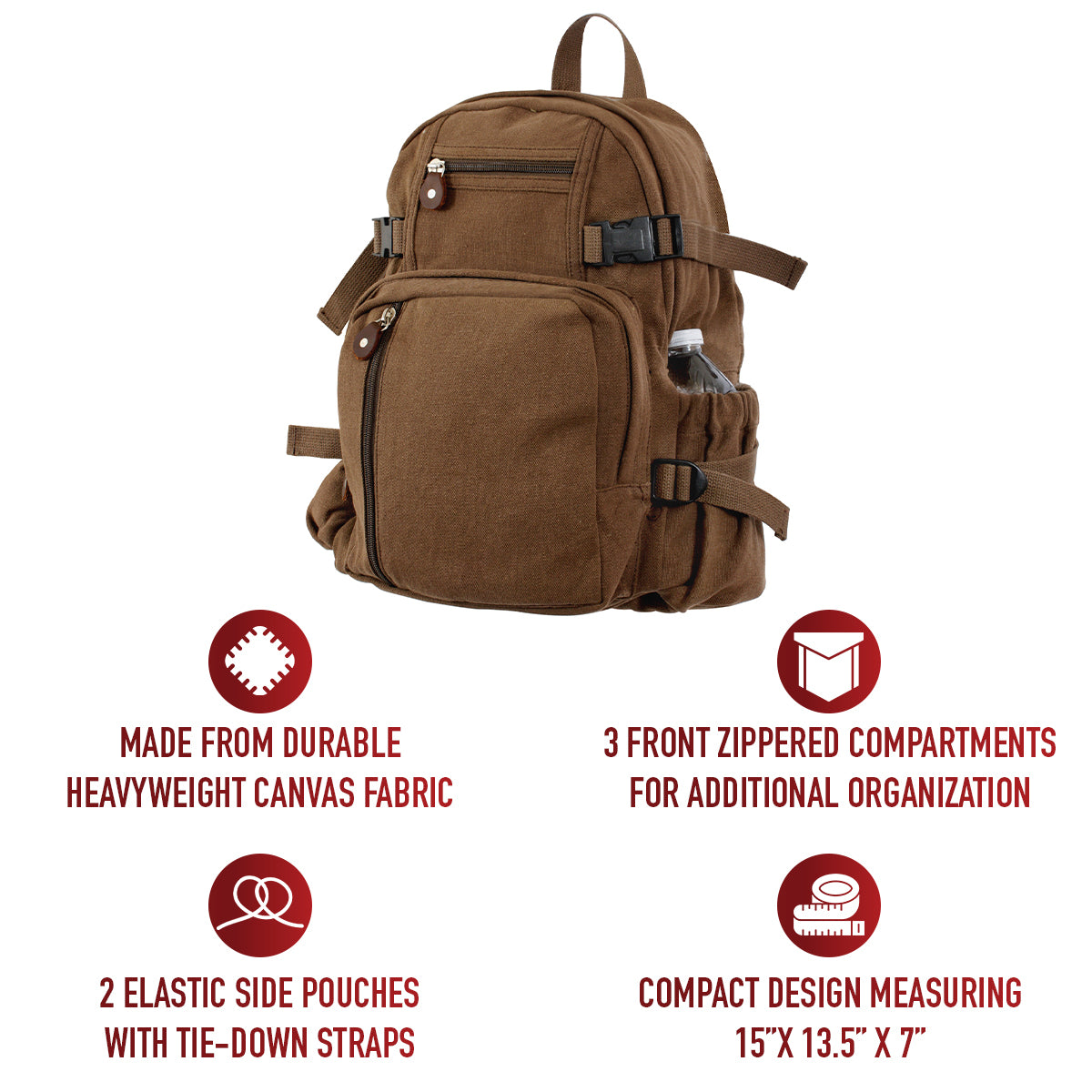 Vintage Canvas Compact Backpack