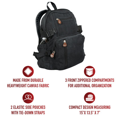 Vintage Canvas Compact Backpack