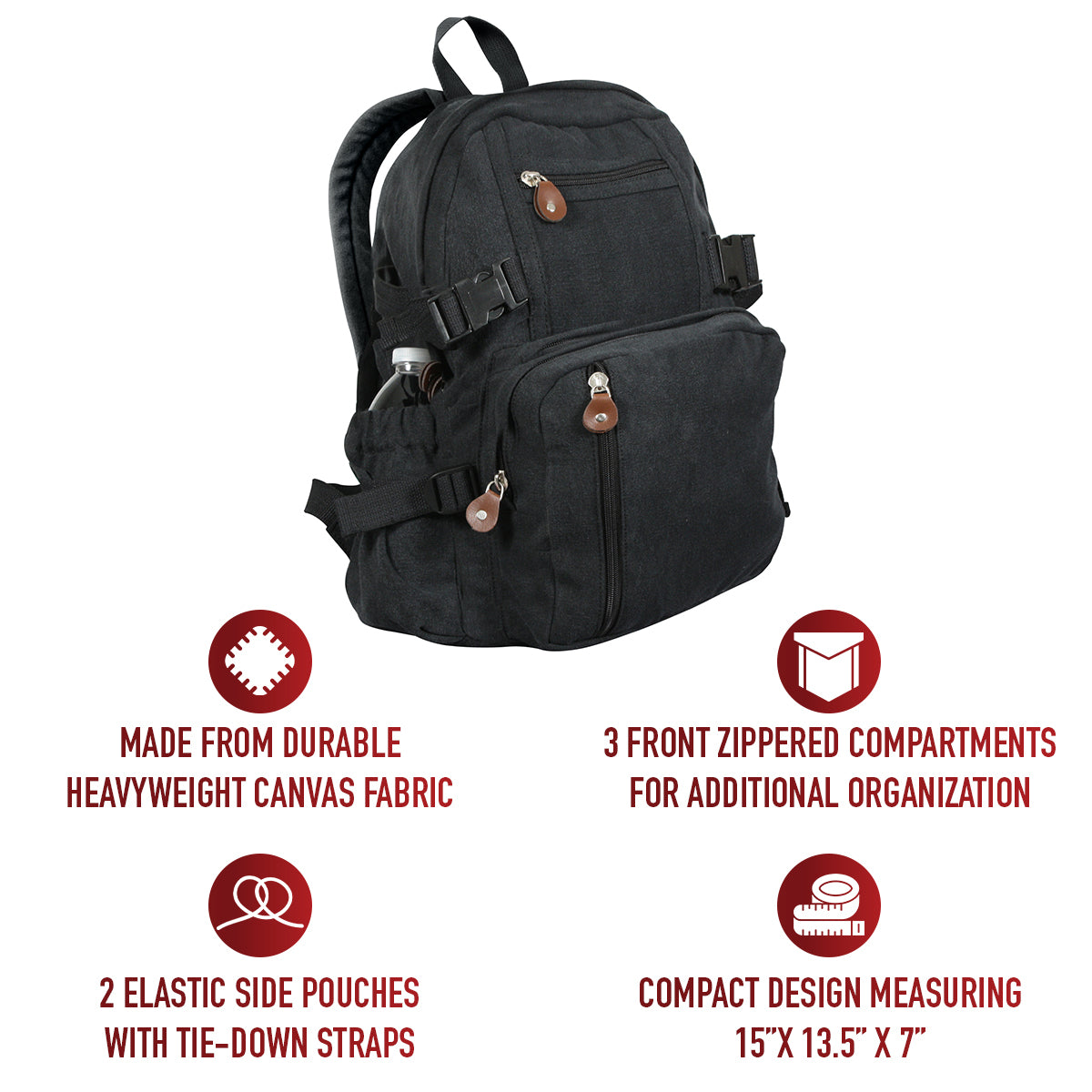 Vintage Canvas Compact Backpack