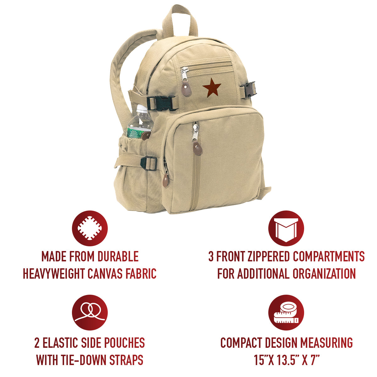 Vintage Canvas Compact Backpack