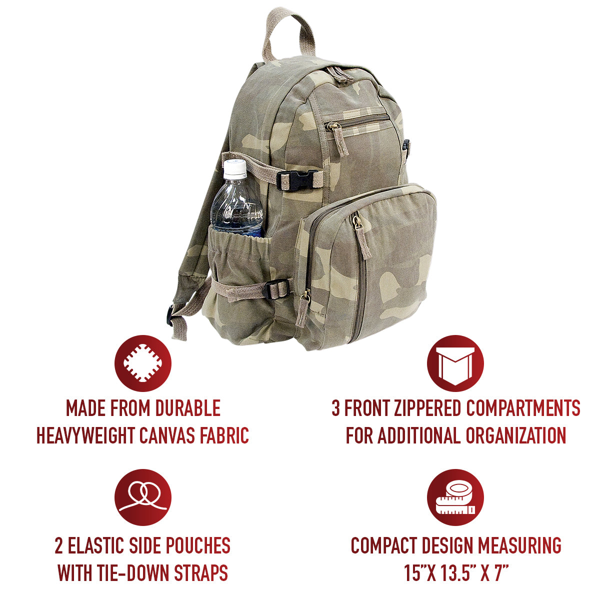 Vintage Canvas Compact Backpack