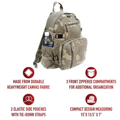 Vintage Canvas Compact Backpack