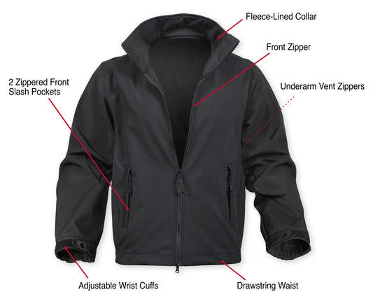 Black Soft Shell Uniform Jacket - Tactical Choice Plus