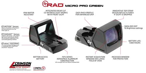 Crimson Trace Reflex Sight Rad - Micro Pro 5moa Green Dot