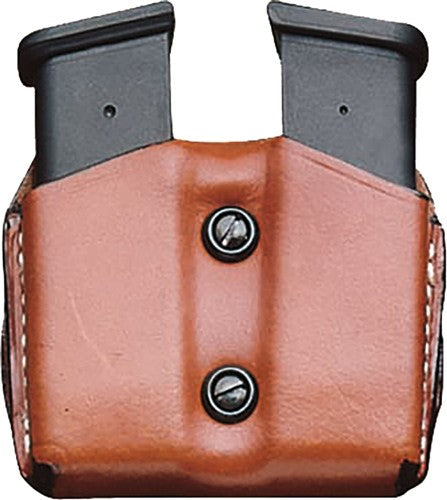 Desantis Double Mag Pouch Owb - Leather Fits Glock 43 Tan