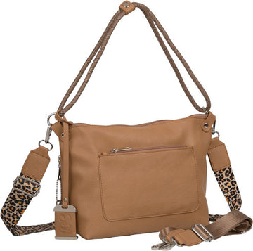 Bulldog Concealed Carry Purse - Conv Hobo/crossbody Tan/cheeta