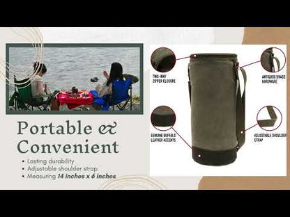 Waxed Canvas Wine Carrier Tote Bag