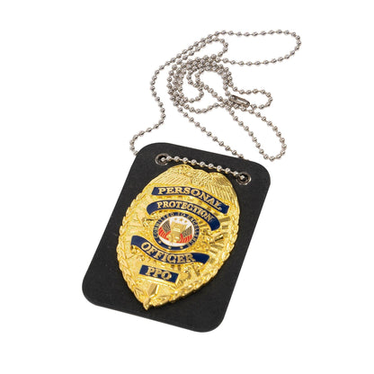 Low Profile Leather Badge Holder with Chain - Tactical Choice Plus