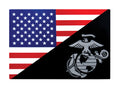 USMC Eagle, Globe and Anchor Flag Decal (Outside / Back Gum) - Tactical Choice Plus