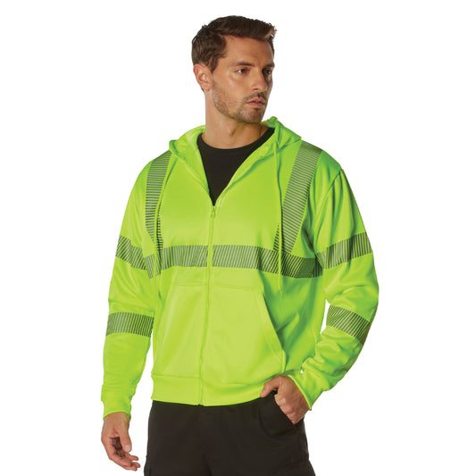 Hi-Vis Performance Zipper Sweatshirt - Safety Green - Tactical Choice Plus