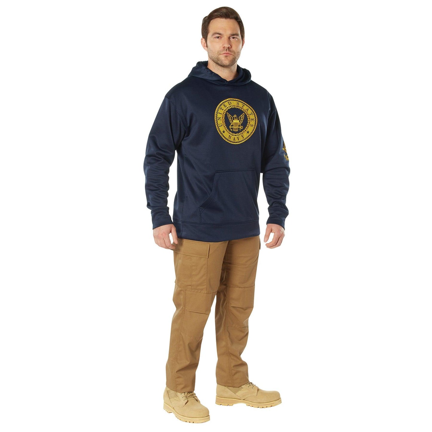 Navy Emblem Pullover Hooded Sweatshirt - Tactical Choice Plus