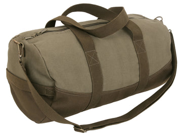 Two-Tone Canvas Duffle Bag With Brown Bottom - Tactical Choice Plus