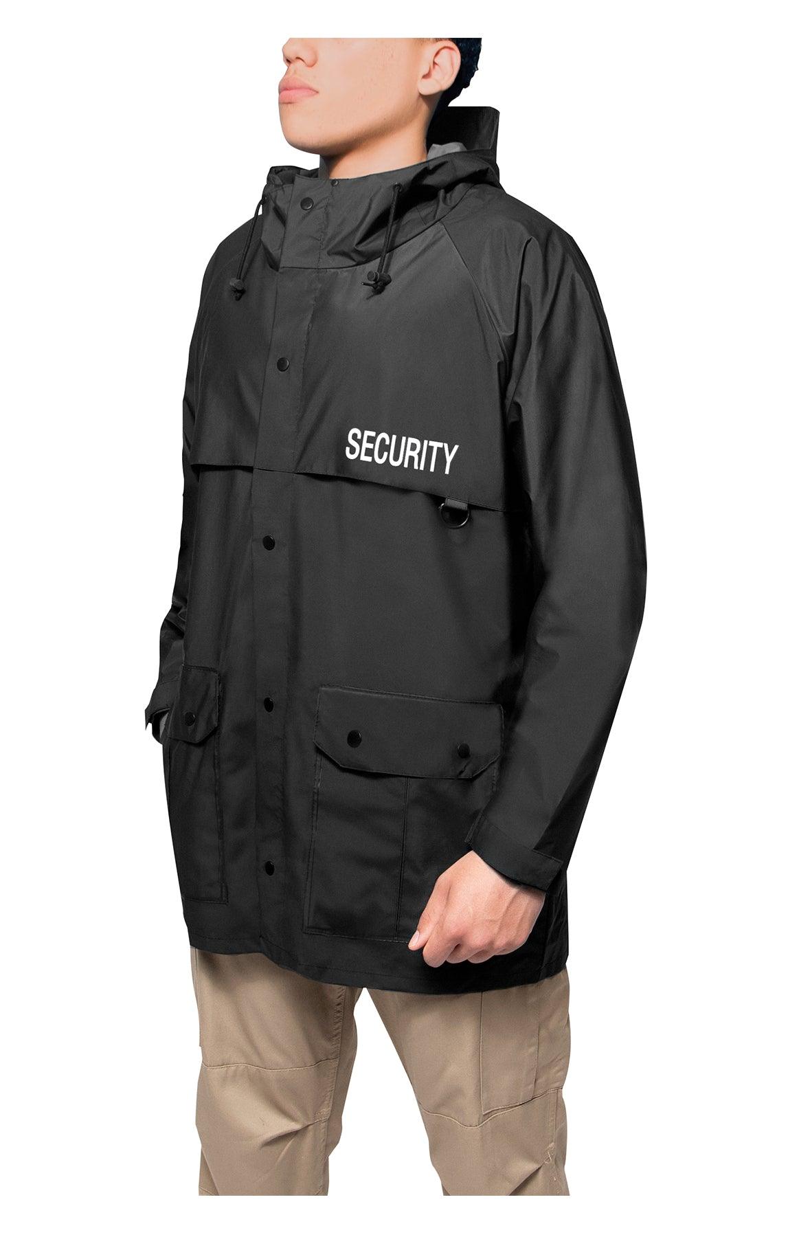 Security Nylon Rain Jacket - Black - Tactical Choice Plus