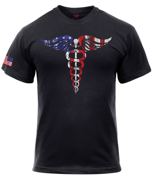Rothco Medical Symbol (Caduceus) T-Shirt - Black - Tactical Choice Plus