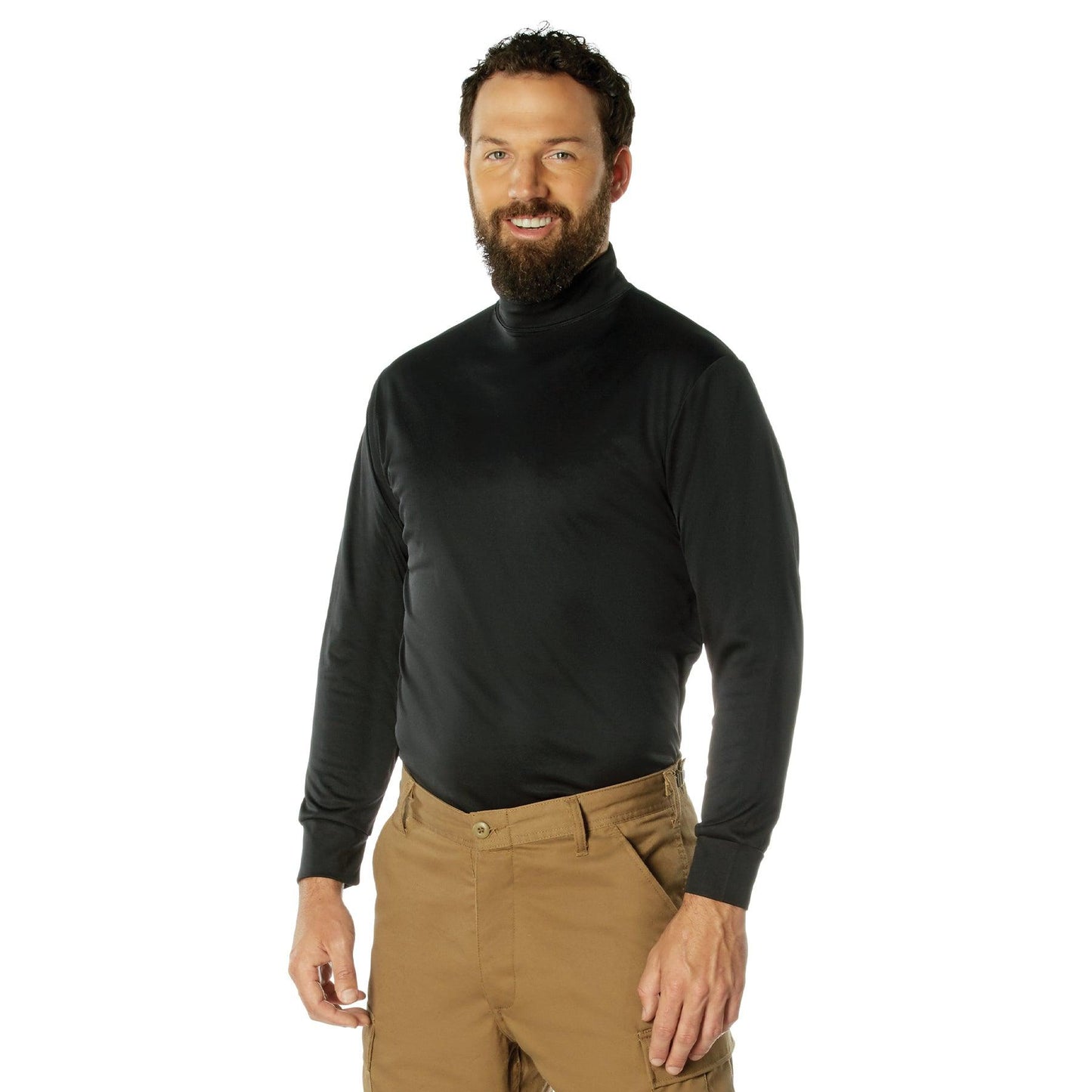 Rothco Moisture Wicking Mock Turtleneck - Black - Tactical Choice Plus