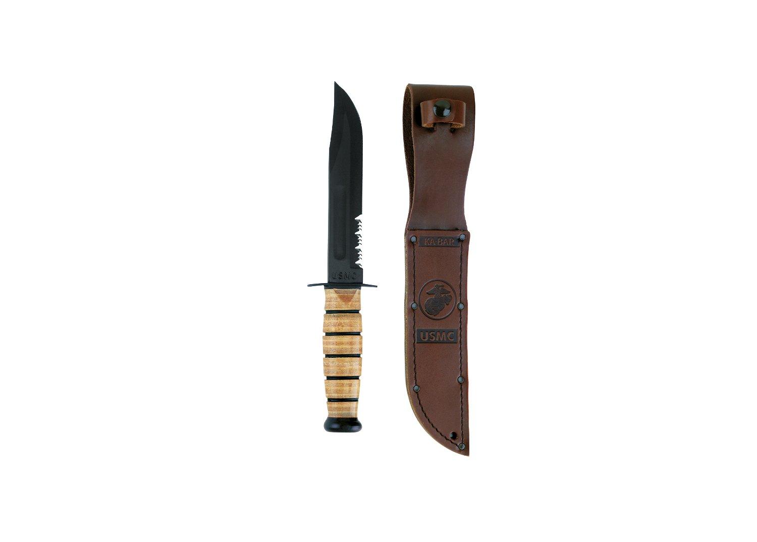 Genuine Ka-Bar USMC Combo Edge Fighting Knife - Tactical Choice Plus