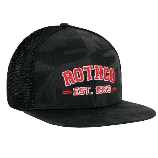 Rothco Est. 1953 Embroidered Midnight Black Camo Trucker Hat - Tactical Choice Plus