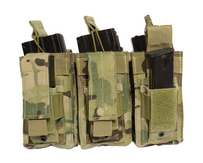 MOLLE Triple Kangaroo Rifle and Pistol Mag Pouch - Tactical Choice Plus