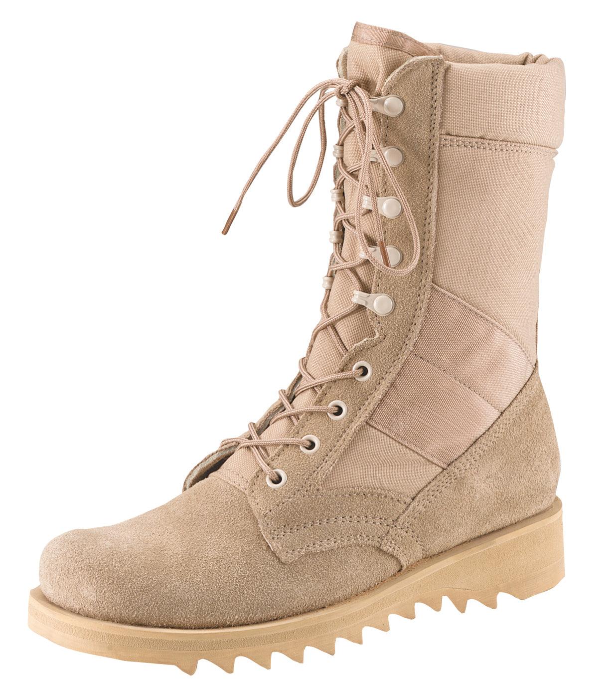 Rothco G.I. Type Ripple Sole Desert Tan Jungle Boots - 10 Inch - Tactical Choice Plus
