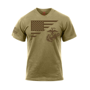 Rothco US Flag / USMC Eagle, Globe, & Anchor T Shirt - Tactical Choice Plus