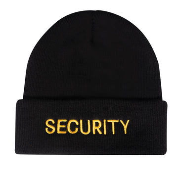 Embroidered Security Watch Cap - Black & Gold - Tactical Choice Plus