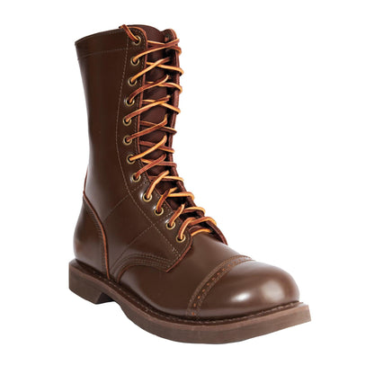 Brown Leather Jump Boot - 10 Inches - Tactical Choice Plus