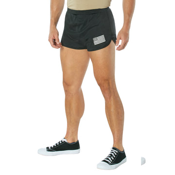 Rothco US Flag Ranger PT (Physical Training) Shorts - Black - Tactical Choice Plus