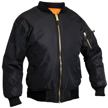 Rothco Womens MA-1 Flight Jacket - Black - Tactical Choice Plus