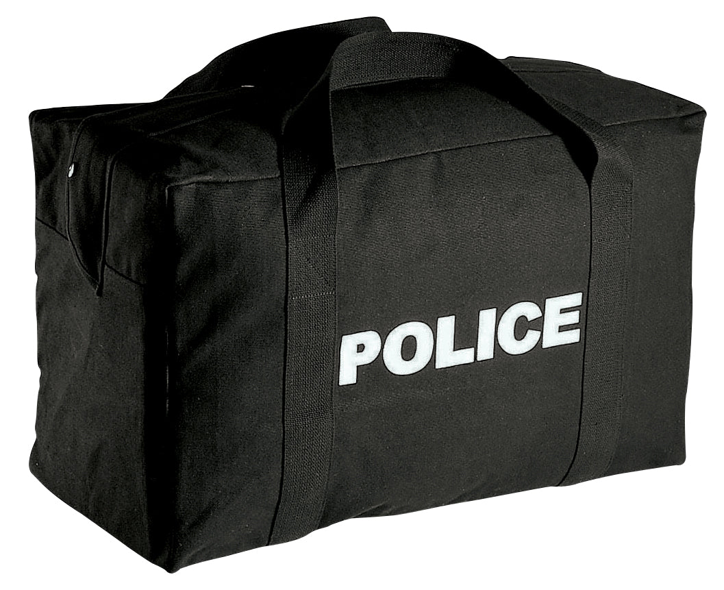 Large Canvas Police Gear Bag - Black - Tactical Choice Plus