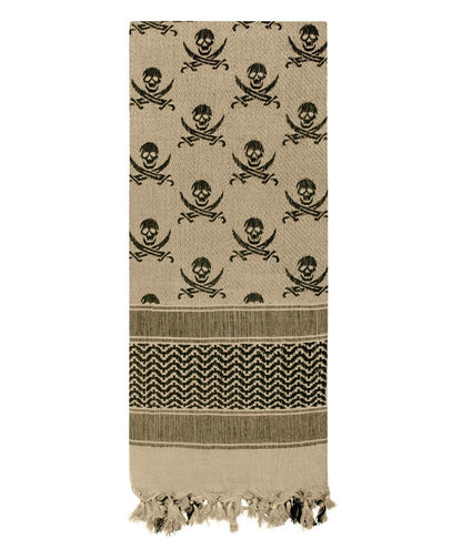 Rothco Skulls Shemagh Tactical Desert Keffiyeh Scarf - Tactical Choice Plus