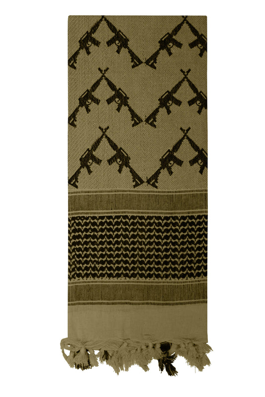 Rothco Crossed Rifles Shemagh Tactical Desert Keffiyeh Scarf - Tactical Choice Plus